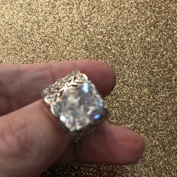 Jewelry - RING BELLA LUCE CZ WIDE LACY BAND SIZE 6.5 NWOT